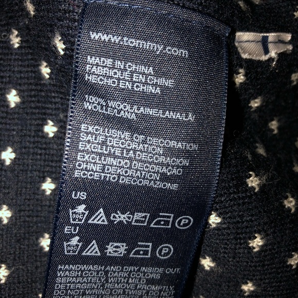 Tommy Hilfiger women’s cozy Cabincore drape wool cardigan sweater navy, Size S - Picture 5 of 5